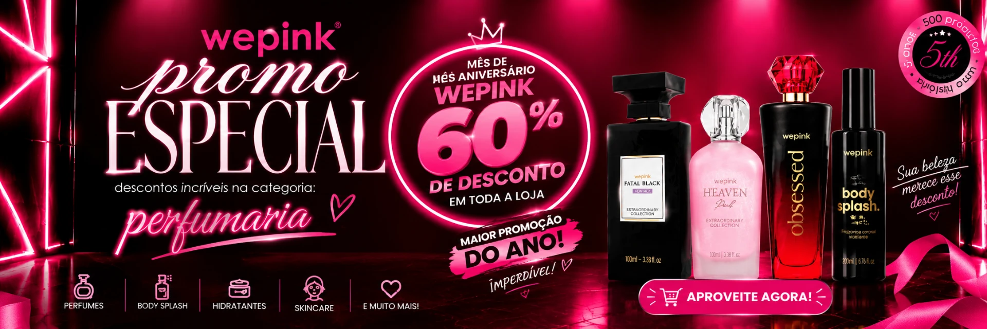 Promo especial de perfumaria com 60% de desconto